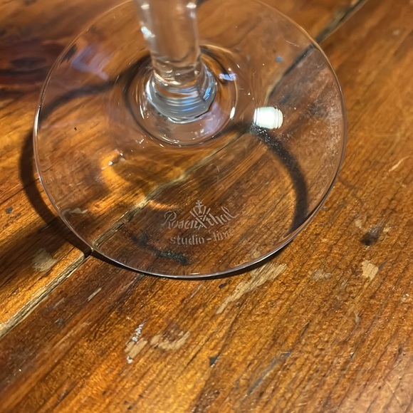 Set of 2 Rosenthal Studio-Linie Logo LOTUS BLOSSOMS Clear Wine Glasses 8"H x 3"D - Picture 4 of 7